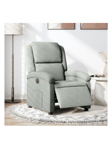 Sonata H Електрически реклайнер стол, светлосив, кадифе