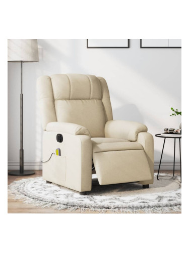 Sonata H Електрически масажен реклайнер стол, кремав, текстил