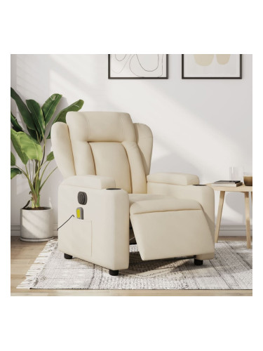 Sonata H Електрически масажен реклайнер стол, кремав, текстил