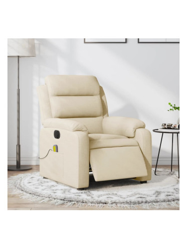 Sonata H Електрически масажен реклайнер стол, кремав, текстил