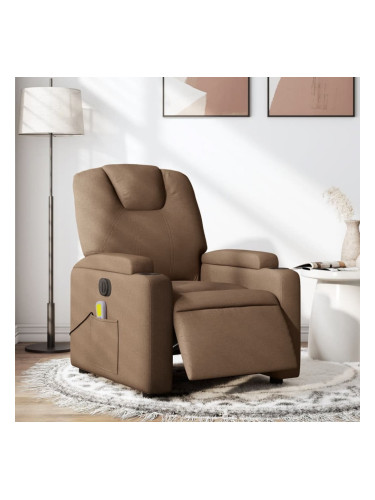 Sonata H Електрически масажен реклайнер стол, кафяв, текстил