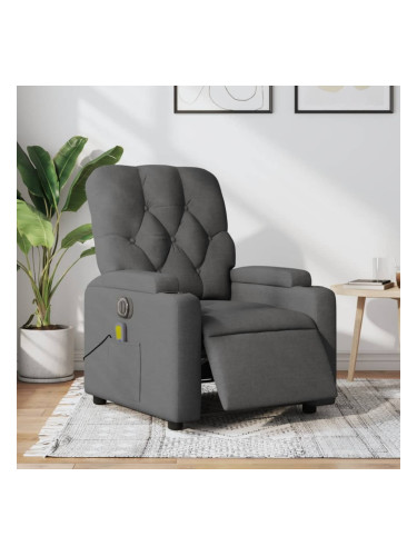 Sonata H Електрически масажен реклайнер стол, тъмносив, текстил