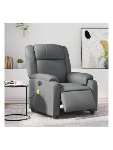 Sonata H Електрически масажен реклайнер стол, сив, изкуствена кожа