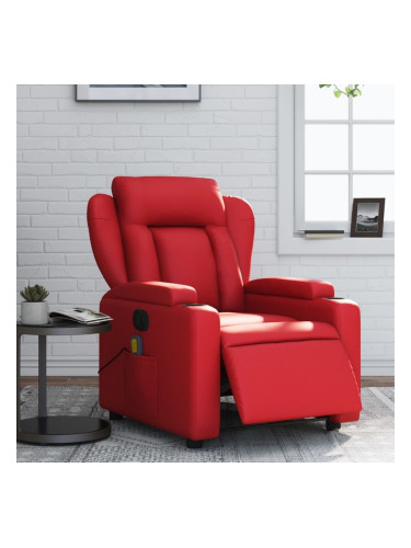 Sonata H Електрически масажен реклайнер стол, червен, изкуствена кожа