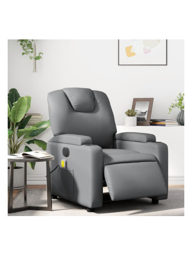 Sonata H Електрически масажен реклайнер стол, сив, изкуствена кожа