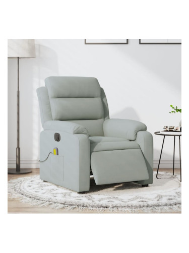 Sonata H Електрически масажен реклайнер стол, светлосив, кадифе