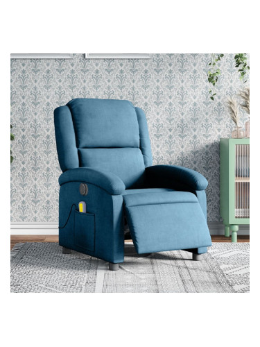 Sonata H Електрически масажен реклайнер стол, син, кадифе