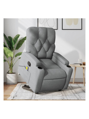 Sonata H Изправящ масажен реклайнер стол, светлосив, текстил