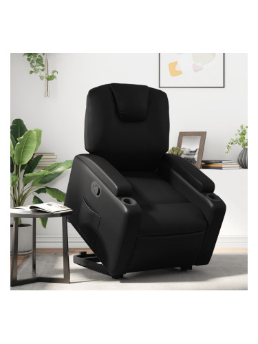 Sonata H Изправящ реклайнер стол, черен, изкуствена кожа