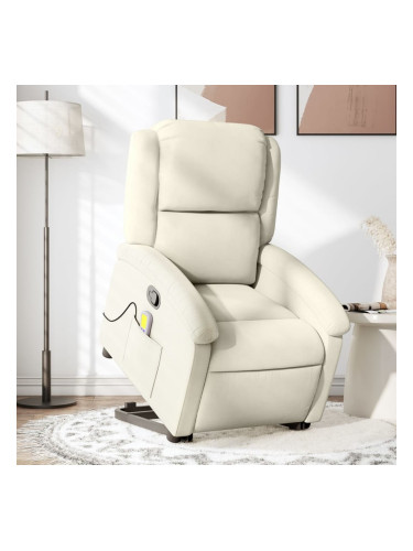 Sonata H Изправящ масажен реклайнер стол, кремава, кадифе