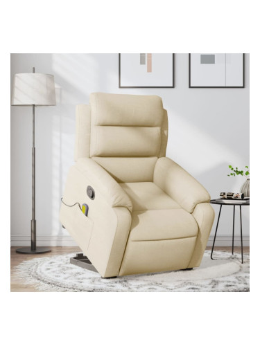 Sonata H Изправящ масажен реклайнер стол, кремав, текстил