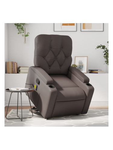 Sonata H Изправящ масажен реклайнер стол, кафяв, изкуствена кожа