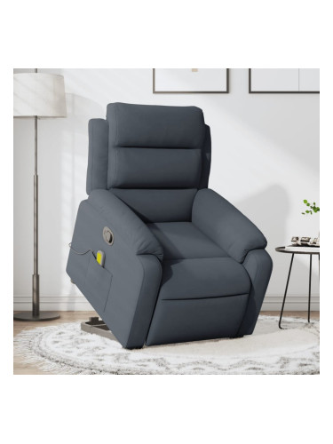 Sonata H Изправящ масажен реклайнер стол, тъмносив, кадифе