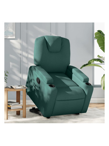 Sonata H Изправящ реклайнер стол, тъмнозелен, текстил