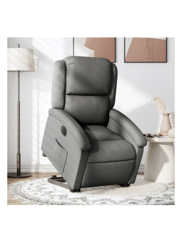 Sonata H Електрически изправящ реклайнер стол, тъмносив, текстил