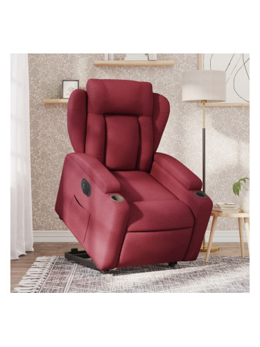 Sonata H Електрически изправящ реклайнер стол, виненочервен, текстил