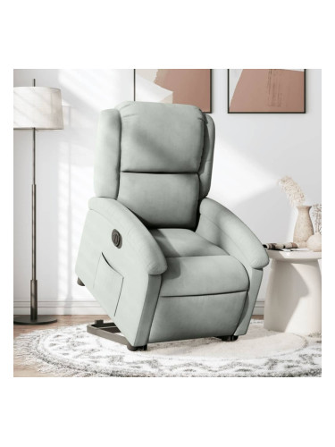 Sonata H Електрически изправящ реклайнер стол, светлосив, кадифе