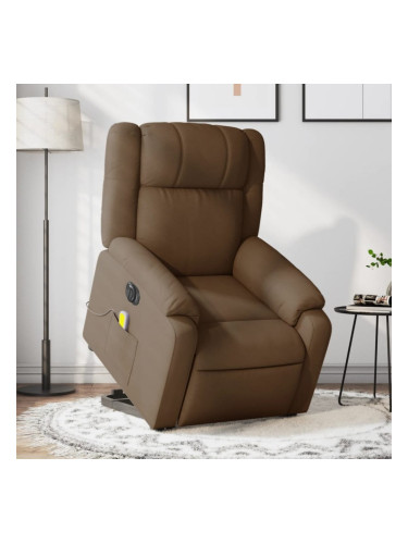 Sonata H Електрически изправящ масажен реклайнер стол кафяв текстил