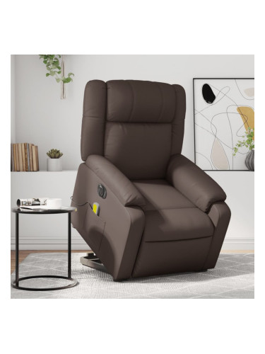 Sonata H Електрически изправящ масажен реклайнер стол, кафяв, еко кожа