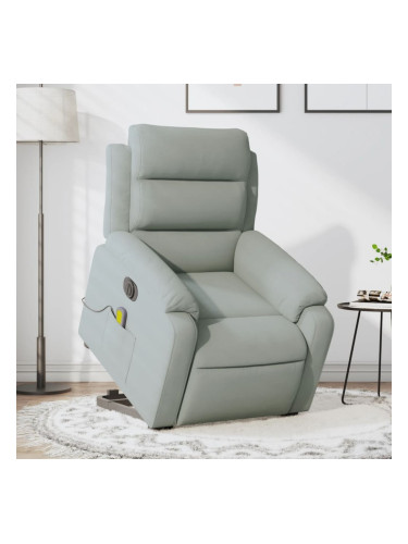 Sonata H Електрически изправящ масажен реклайнер стол, светлосив, кадифе