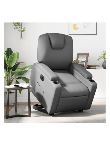 Sonata H Електрически изправящ реклайнер стол, сив, изкуствена кожа