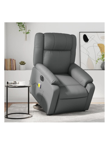 Sonata H Електрически изправящ реклайнер стол, сив, изкуствена кожа