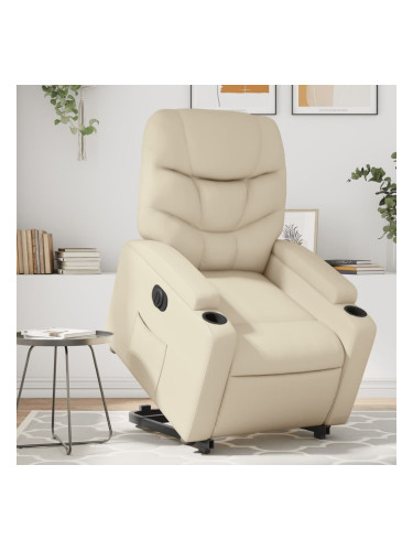 Sonata H Електрически изправящ реклайнер стол, кремав, изкуствена кожа