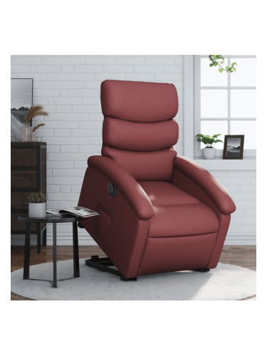 Sonata H Електрически изправящ реклайнер стол, виненочервен, еко кожа