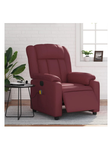 Sonata H Електрически масажен накланящ стол виненочервен изкуствена кожа