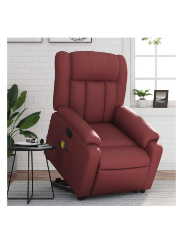 Sonata H Изправящ масажен наклоняем стол, виненочервен, изкуствена кожа