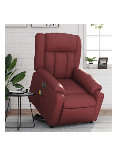 Sonata H Електрически изправящ масажен реклайнер, виненочервен, еко кожа