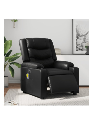 Sonata H Електрически масажен реклайнер стол, черен, изкуствена кожа