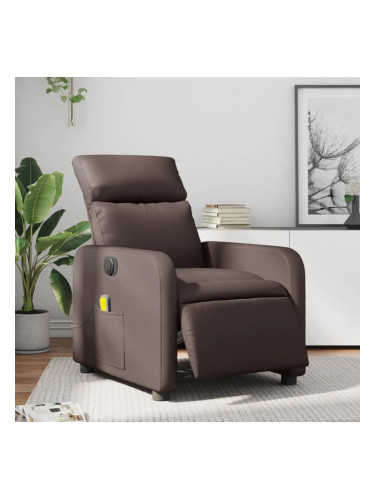 Sonata H Електрически масажен реклайнер стол, кафяв, изкуствена кожа
