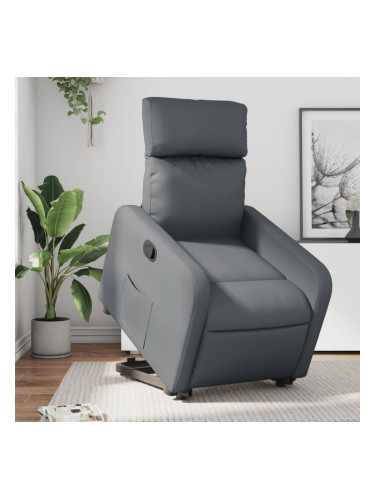 Sonata H Изправящ реклайнер стол, сива, изкуствена кожа