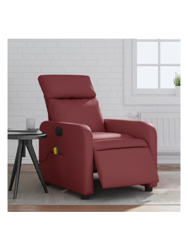 Sonata H Електрически масажен накланящ стол виненочервен изкуствена кожа