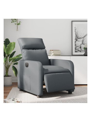 Sonata H Електрически реклайнер стол, сив, изкуствена кожа