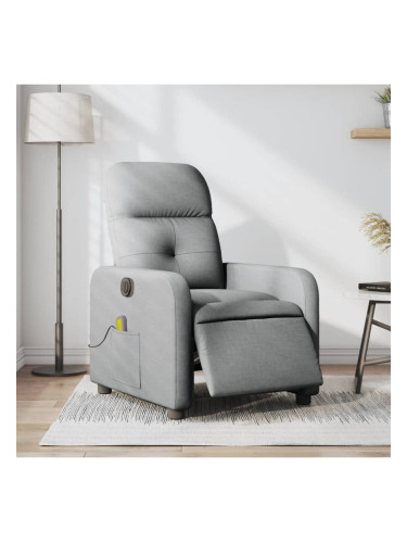 Sonata H Електрически масажен реклайнер стол, светлосив, текстил