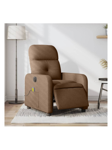 Sonata H Електрически масажен реклайнер стол, кафяв, текстил