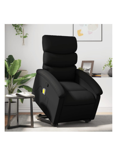 Sonata H Изправящ масажен реклайнер стол, черен, изкуствена кожа