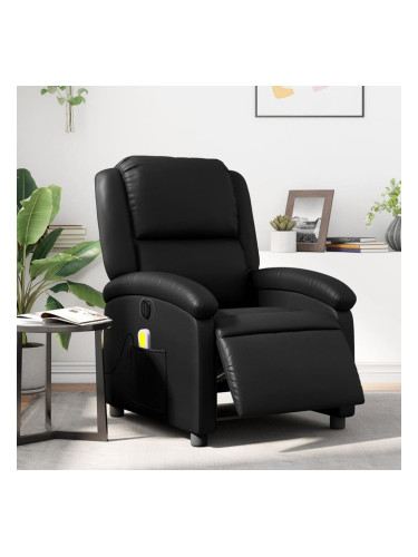 Sonata H Електрически масажен реклайнер стол, черен, изкуствена кожа