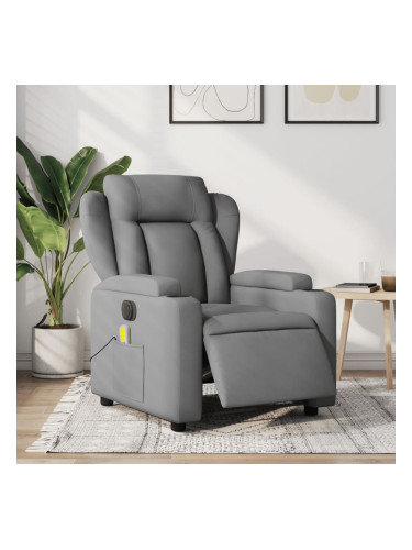 Sonata H Електрически масажен реклайнер стол, светлосив, текстил