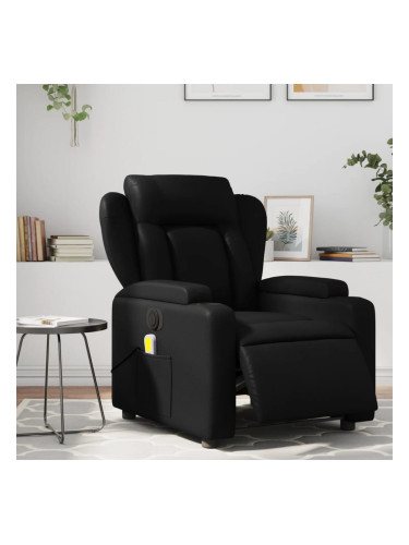 Sonata H Електрически масажен реклайнер стол, черен, изкуствена кожа