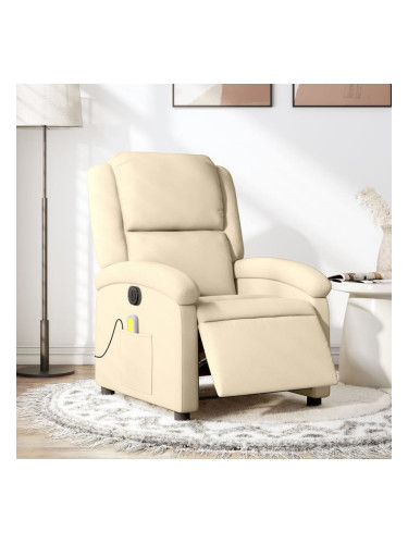 Sonata H Електрически масажен реклайнер стол, кремав, текстил