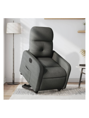 Sonata H Електрически изправящ реклайнер стол, тъмносив, текстил