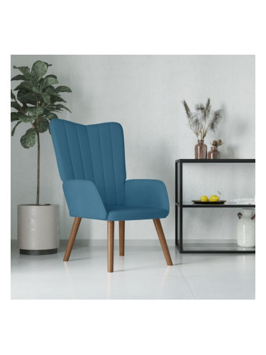 Sonata H Релаксиращ стол, син, кадифе