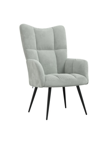 Sonata H Релаксиращ стол, светлосив, кадифе