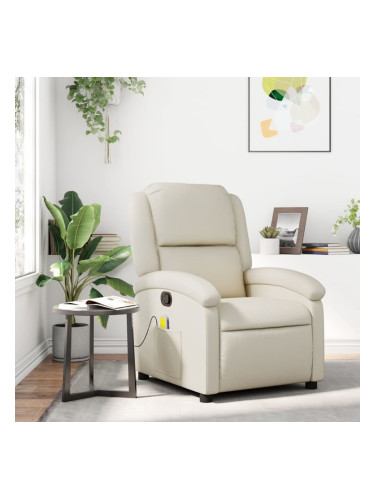 Sonata H Масажен стол реклайнер, кремав, изкуствена кожа
