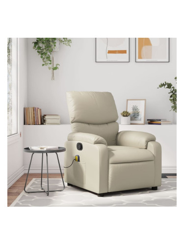 Sonata H Масажен стол реклайнер, кремав, изкуствена кожа