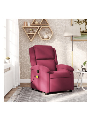 Sonata H Масажен наклоняем стол, виненочервен, кадифе