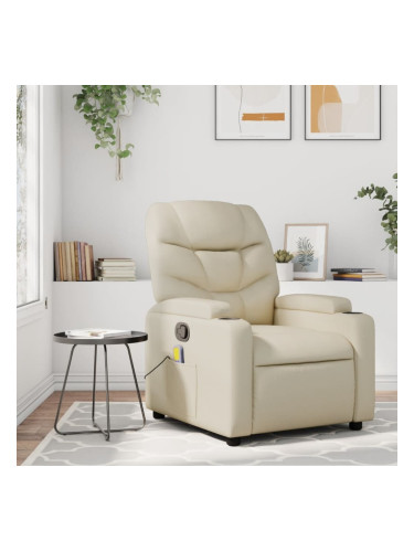 Sonata H Масажен стол реклайнер, кремав, изкуствена кожа
